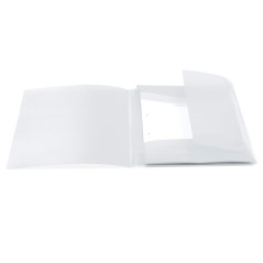 HERMA Chemises à élastique Translucide en Blanc, A4, plastique robuste, avec 3 rabats intérieurs, 1 porteé de chemise