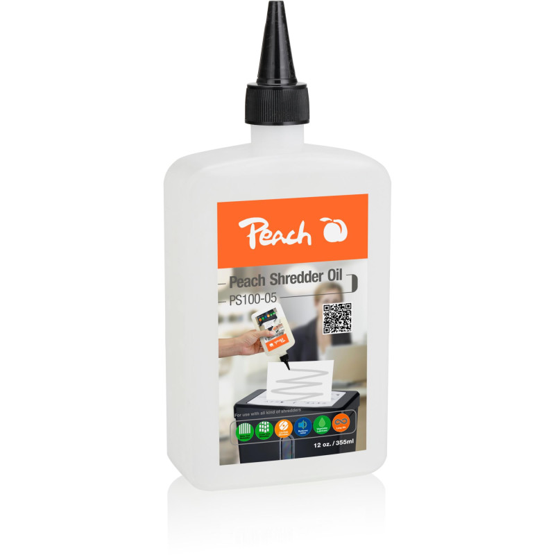 Peach Huile pour destructeur de documents PS100-05 - Capacité : 355 ml - Entretien pour votre destructeur de documents - Convien Peach Huile pour destructeur de documents PS100-05 - Capacité : 355 ml - Entretien pour votre destructeur de documents - Convien