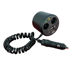 Auto-T 540117 Station Multiprises 12/ 24 V Plus USB, Noir