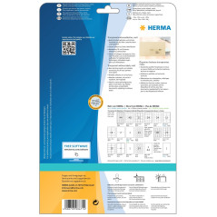 HERMA 8671 Etiquette d'adresse en plastique coin arrondi A4 99,1 x 38,1 mm 350 pièces Transparent Mat