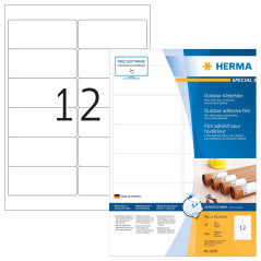 Herma 9538 résistante aux intempéries Outdoor Film adhésif (99,1 x 42,3 mm vers DIN A4, film autocollant) 480 étiquettes sur 40