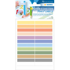 Herma 15238 Étiquettes pour Stylos (en Papier, 10 X 46 mm, Permanent Autocollant pour enfants) 60 Pièces, Plusieurs Couleurs