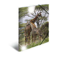 Herma 19322 brillant Chemise A4 Plastique, série animaux motif girafe, Impression à dessin avec chemise en caoutchouc, avec inté