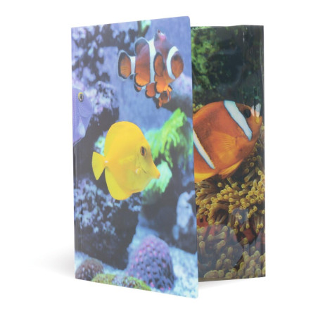 HERMA 19324 Classeur A4 en plastique solide avec effet brillant et rabats intérieurs imprimés Motif animaux et poissons