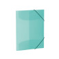HERMA Chemises à élastique Translucide en Turquoise, A3, plastique robuste, avec 3 rabats intérieurs, 1 porteé de chemise
