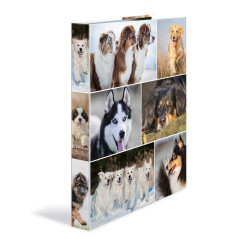 HERMA Classeurs á 2 anneaux A4 Animaux motif chiens, dos de 35 mm, Classeur en carton rigide, Avec compresseur