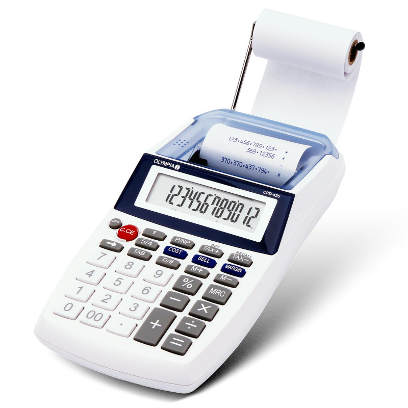 Olympia Calculatrice de bureau avec rouleau de papier avec écran LCD à 12 chiffres I Calculatrice pratique avec rouleau de papie Olympia Calculatrice de bureau avec rouleau de papier avec écran LCD à 12 chiffres I Calculatrice pratique avec rouleau de papie