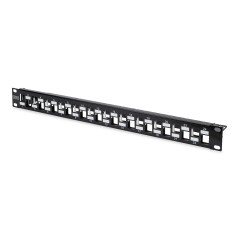 DIGITUS Panneau de brassage - Modulaire - Pour modules Keystone - 19 pouces - 24 ports - Blindé - Montage en rack 1U - Échelonné