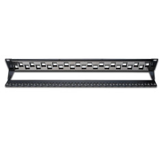 DIGITUS Panneau de brassage - Modulaire - Pour modules Keystone - 19 pouces - 24 ports - Blindé - Montage en rack 1U - Échelonné