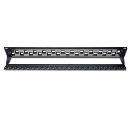 DIGITUS Panneau de brassage - Modulaire - Pour modules Keystone - 19 pouces - 24 ports - Blindé - Montage en rack 1U - Échelonné