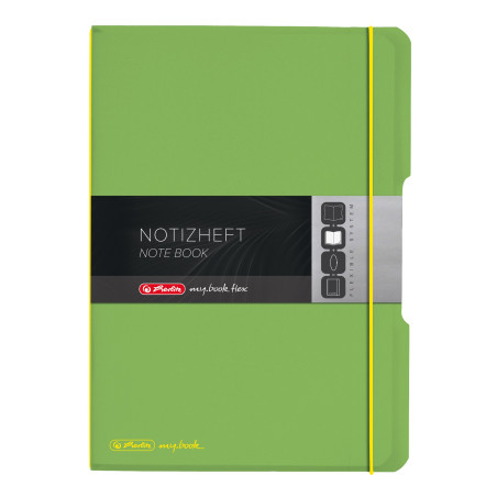 Herlitz (A4, Carnet couverture interchangeable en polypropylène avec fermeture en caoutchouc, 80 g/m²) 80 feuilles Couverture en
