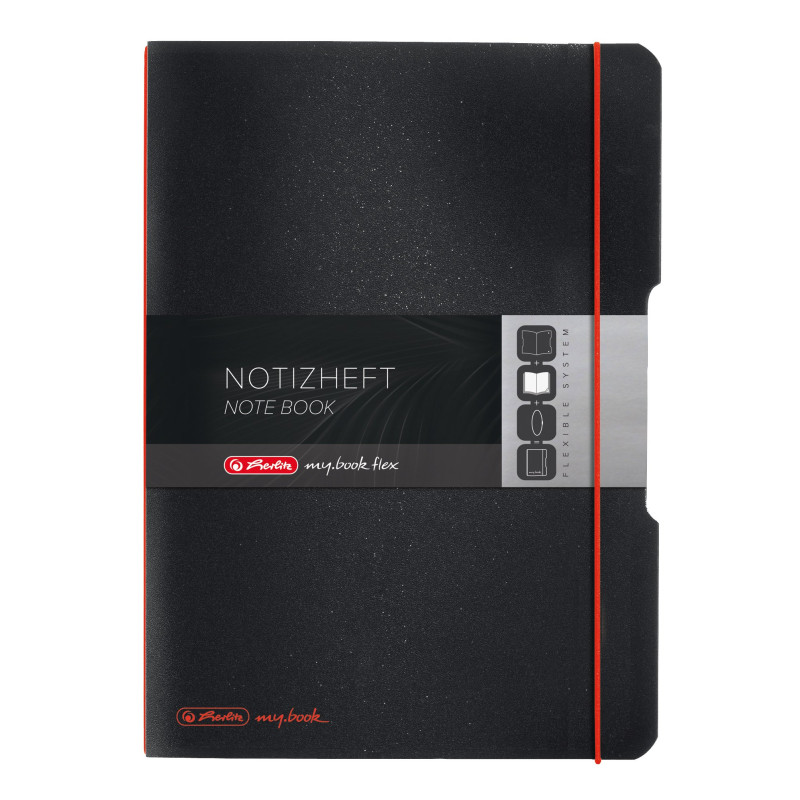 Herlitz 11361508 Carnet de notes (A4, couverture interchangeable en polypropylène avec fermeture élastique, 80 g/m²), 80 feuille Herlitz 11361508 Carnet de notes (A4, couverture interchangeable en polypropylène avec fermeture élastique, 80 g/m²), 80 feuille
