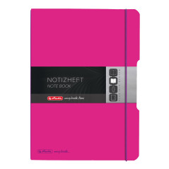 Herlitz (A4, Carnet couverture interchangeable en polypropylène avec fermeture en caoutchouc, 80 g/m²) 80 feuilles Couverture en