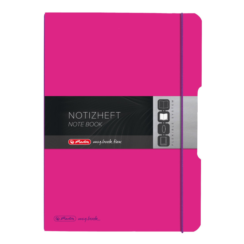 Herlitz (A4, Carnet couverture interchangeable en polypropylène avec fermeture en caoutchouc, 80 g/m²) 80 feuilles Couverture en Herlitz (A4, Carnet couverture interchangeable en polypropylène avec fermeture en caoutchouc, 80 g/m²) 80 feuilles Couverture en
