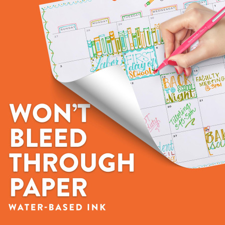 Paper Mate Flair Stylos feutres | Feutres de coloriage sans fuite à pointe moyenne (0,7 mm) | Encre bleue | Idéal pour écrirescr