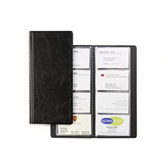 Durable 238001 Visifix 96 Reliure à Pochettes Soudées Capacité 96 Cartes - 12 Pochettes Grain Cuir Noir