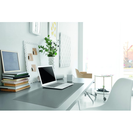 Durable 710310 Sous-main avec rebord rainuré dessous en mousse antidérapant - 65x52 cm - Gris