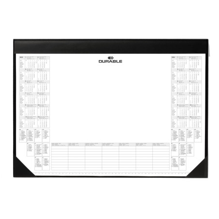 Durable 729101 Sous-main avec Bloc Calendrier 25 pages sur 2 ans 59 x 42 cm Noir