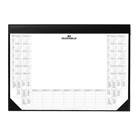 Durable 729101 Sous-main avec Bloc Calendrier 25 pages sur 2 ans 59 x 42 cm Noir