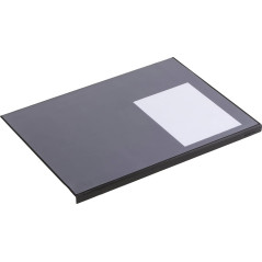 Durable 729301 Sous-Main Rectangulaire avec Rebord de Protection Et Rabat Transparent 65 x 50 cm Noir