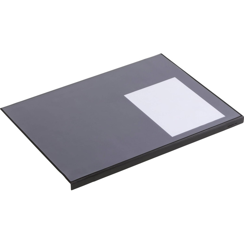 Durable 729301 Sous-Main Rectangulaire avec Rebord de Protection Et Rabat Transparent 65 x 50 cm Noir