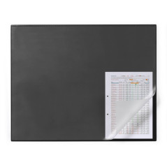 Durable 729301 Sous-Main Rectangulaire avec Rebord de Protection Et Rabat Transparent 65 x 50 cm Noir