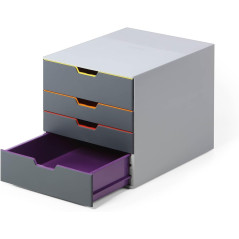 DURABLE - VARICOLOR 4 - Module de Classement - 4 Tiroirs - Casier de rangement bureau - Pour documents au Format A4+- 1 pièce -