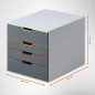 DURABLE - VARICOLOR 4 - Module de Classement - 4 Tiroirs - Casier de rangement bureau - Pour documents au Format A4+- 1 pièce - DURABLE - VARICOLOR 4 - Module de Classement - 4 Tiroirs - Casier de rangement bureau - Pour documents au Format A4+- 1 pièce -