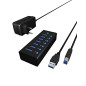 ICY BOX Hub USB 3.0 7 ports avec adaptateur secteur 12 V / 3 A, boîtier en aluminium et port de charge USB, IB-AC618 ICY BOX Hub USB 3.0 7 ports avec adaptateur secteur 12 V / 3 A, boîtier en aluminium et port de charge USB, IB-AC618