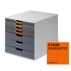 DURABLE - VARICOLOR 7 - Module de classement - 7 Tiroirs - Casier de rangement bureau - Pour documents au Format A4+- 1 pièce - 