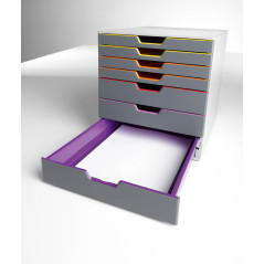 DURABLE - VARICOLOR 7 - Module de classement - 7 Tiroirs - Casier de rangement bureau - Pour documents au Format A4+- 1 pièce - 