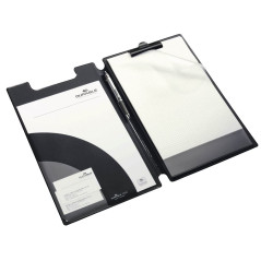 Durable 233201 Porte - Bloc avec Pince et Rabat - pour Bloc Format A4+ - avec Poches Intérieures Coloris Noir