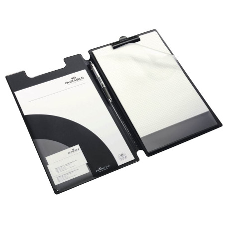 Durable 233201 Porte - Bloc avec Pince et Rabat - pour Bloc Format A4+ - avec Poches Intérieures Coloris Noir