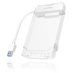 ICY BOX Adaptateur USB 3.0 vers SATA pour HDD/SSD 2,5" (6,35 cm) avec boîtier de protection pour adaptateur & disque, SATA III,