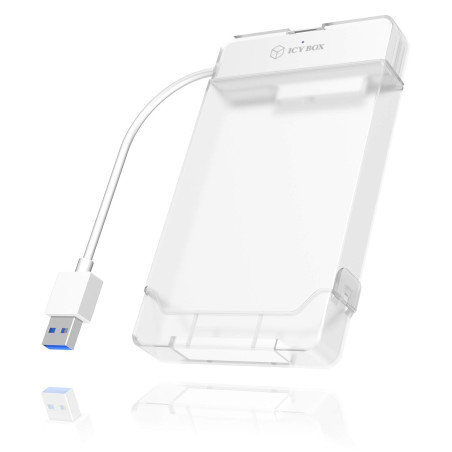ICY BOX Adaptateur USB 3.0 vers SATA pour HDD/SSD 2,5" (6,35 cm) avec boîtier de protection pour adaptateur & disque, SATA III,