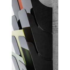 Durable 1700014061 Flexiplus Présentoir Mural Composé de 6 Corbeilles Format A4 Paysage Coloris Noir