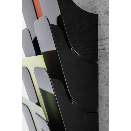 Durable 1700014061 Flexiplus Présentoir Mural Composé de 6 Corbeilles Format A4 Paysage Coloris Noir