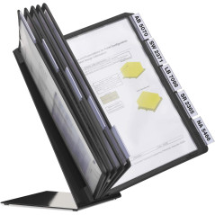 Durable 557001 Système de tableau d'affichage de table (Vario Table 10, avec 10 tableaux d'affichage A4) noir