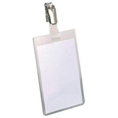 Durable - Pochette Porte-badge avec clip métallique - Format 90 x 60 mm - Transparent - Boîte de 25 - 800219