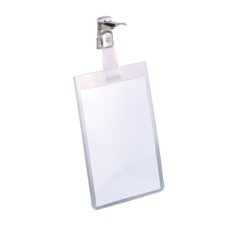Durable - Pochette Porte-badge avec clip métallique - Format 90 x 60 mm - Transparent - Boîte de 25 - 800219
