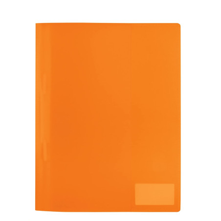 HERMA 19489 Lot de 3 classeurs A4 orange translucide en plastique avec étiquette d'étiquetage, poche coulissante et languette d'