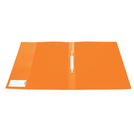 HERMA 19489 Lot de 3 classeurs A4 orange translucide en plastique avec étiquette d'étiquetage, poche coulissante et languette d'