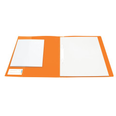 HERMA 19489 Lot de 3 classeurs A4 orange translucide en plastique avec étiquette d'étiquetage, poche coulissante et languette d'