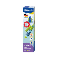 Pelikan 805681 Griffix Stylo Plume Avec Capuchon Rotatif Bleu Pour Gauchers, Vert