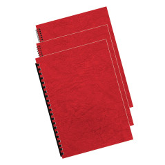 Fellowes - 5373702 - Pack de 25 Couvertures Grain Cuir - A4 - Rouge