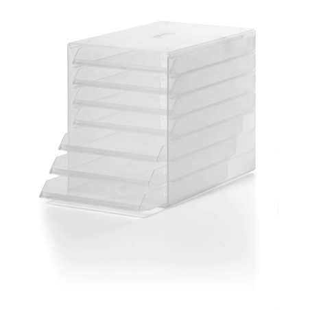 Durable 1712000 Idealox Module de Classement 7 Tiroirs Ouverts Format C4 Transparent