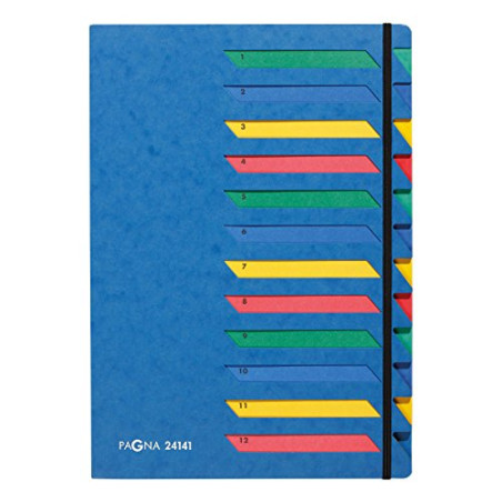 PAGNA Ordnungsmappe DESKORGANIZER 1-12, 12 F?cher, blau - par 1 - Trieurs, Pagna