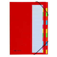Pagna Organiseur de bureau haut de gamme (classeur, 12 compartiments), rouge