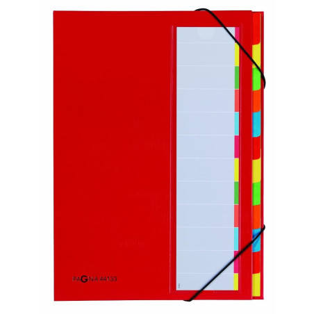 Pagna Organiseur de bureau haut de gamme (classeur, 12 compartiments), rouge