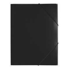 Pagna 21613–01 Chemise à élastique PP 3 rabats, A4, noir